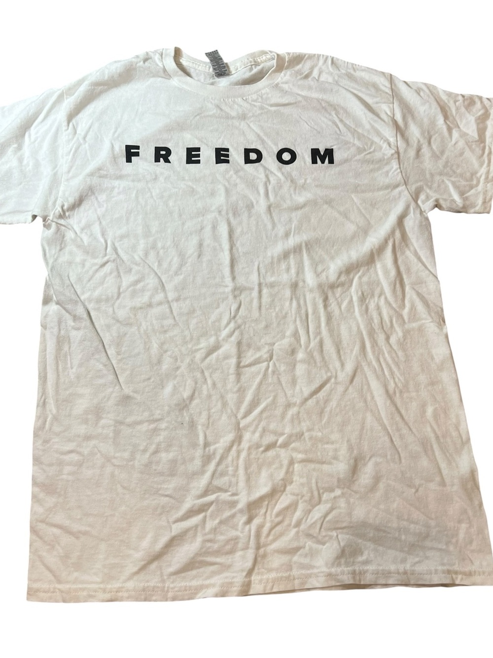 Freedom Graphic Crewneck T-Shirt - White - Picture 1 of 2